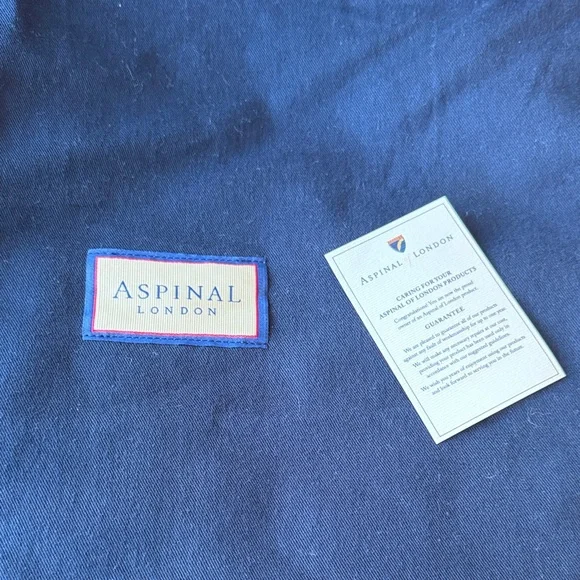 Aspinal of London Heritage Blue Pebble Leather Hobo Tote Bag - Picture 15 of 16